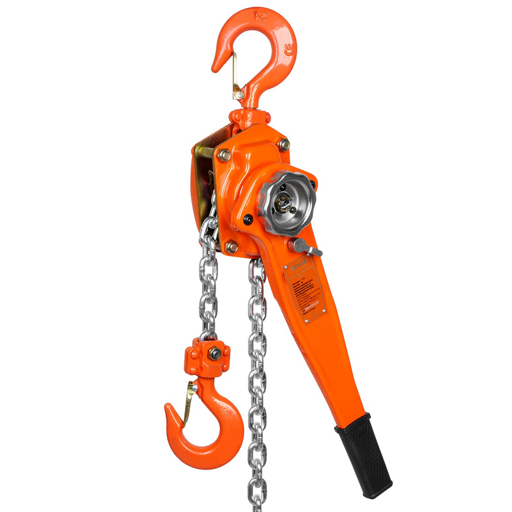 VEVOR Polipasto de cadena manual con palanca capacidad de 1-1/2 toneladas 3300 lb 10 pies de arrastre