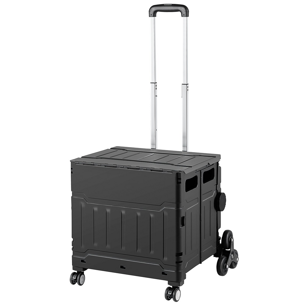 Carrito de compras plegable VEVOR de 53 l con tapa y asa ajustable para subir escaleras