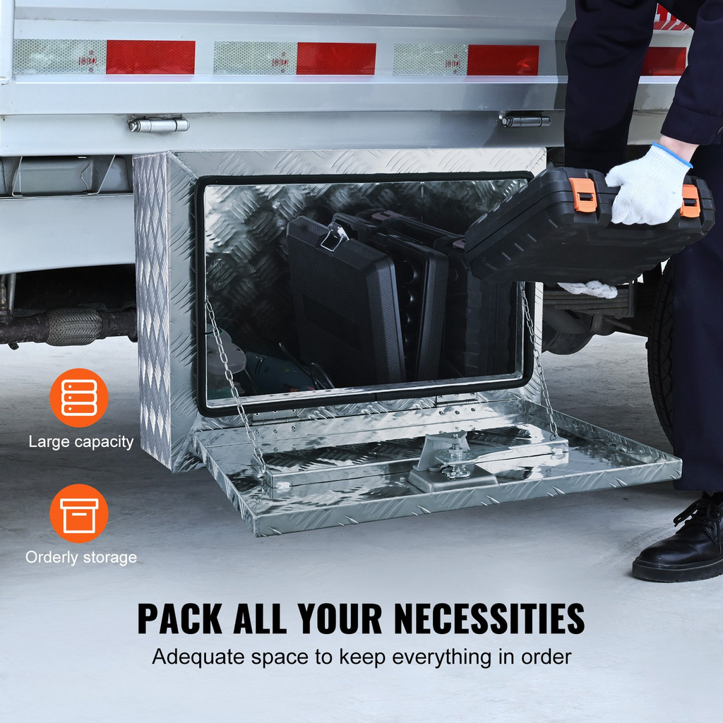 VEVOR Caja de almacenamiento para debajo de la carrocería de camión 24" × 14" × 16"