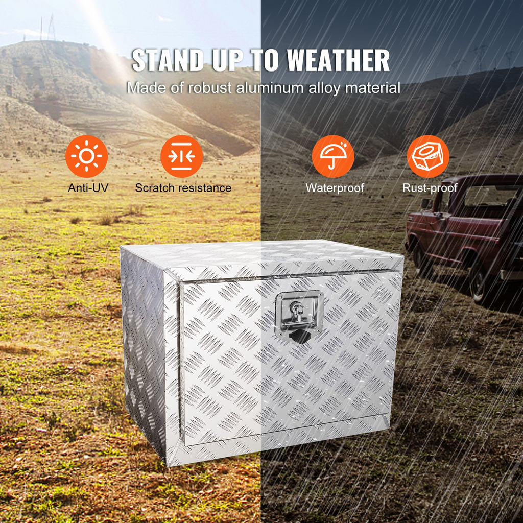VEVOR Caja de almacenamiento para debajo de la carrocería de camión 24" × 14" × 16"