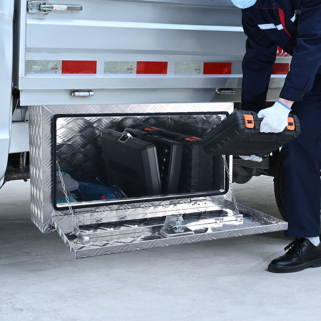 VEVOR Caja de almacenamiento para debajo de la carrocería de camión 30" × 17" × 18" con pestillo de manija en T para camión furgoneta remolque