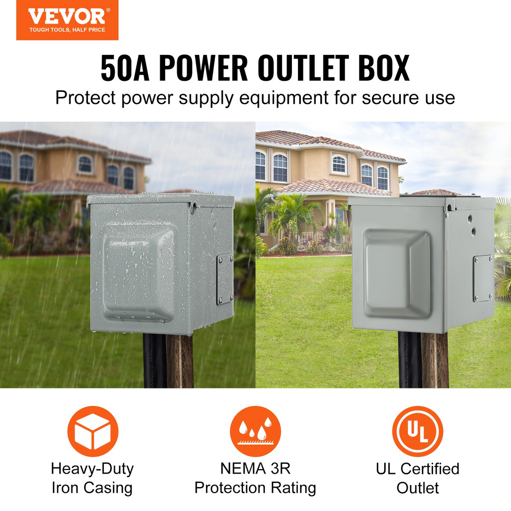 Caja de toma de corriente para RV de 50 amperios 125/250 voltios