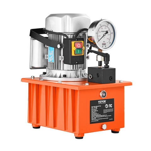 Bomba hidráulica eléctrica 10 000 PSI, 750 W, 110 V, capacidad de 488 in³/8 L, válvula manual de acción simple