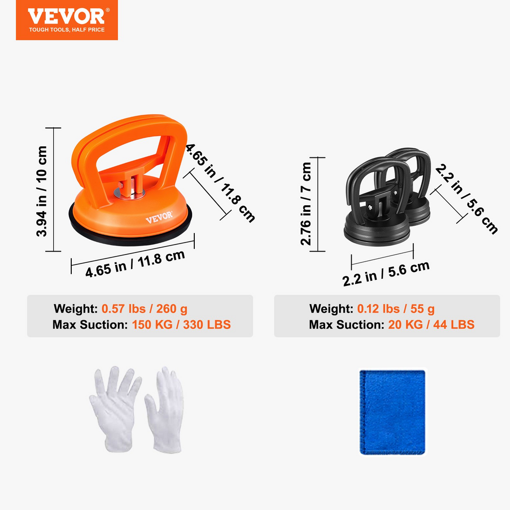 VEVOR Kit de eliminación de abolladuras 3 paquetes de ventosas