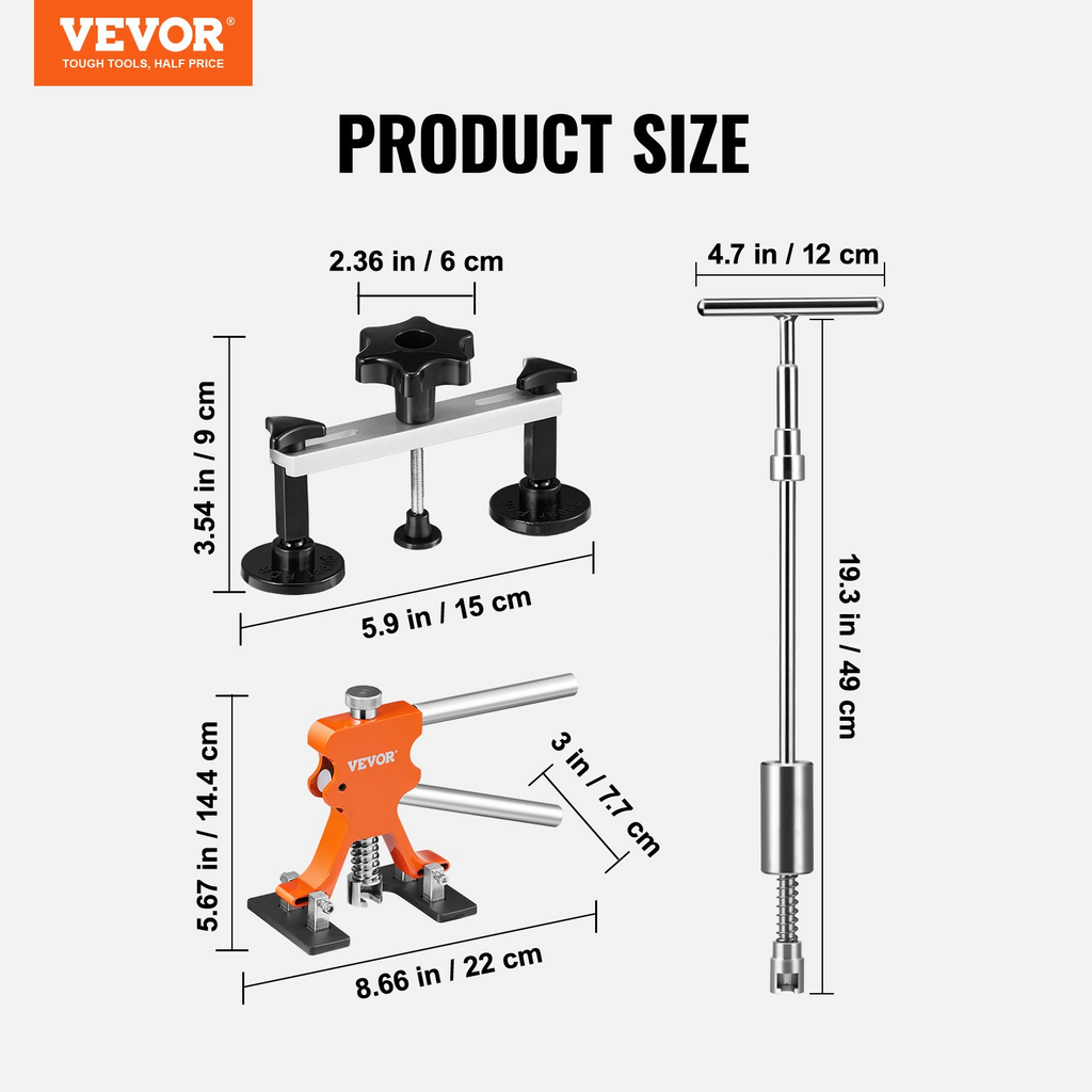 VEVOR - Kit de reparación de abolladuras de 69 piezas
