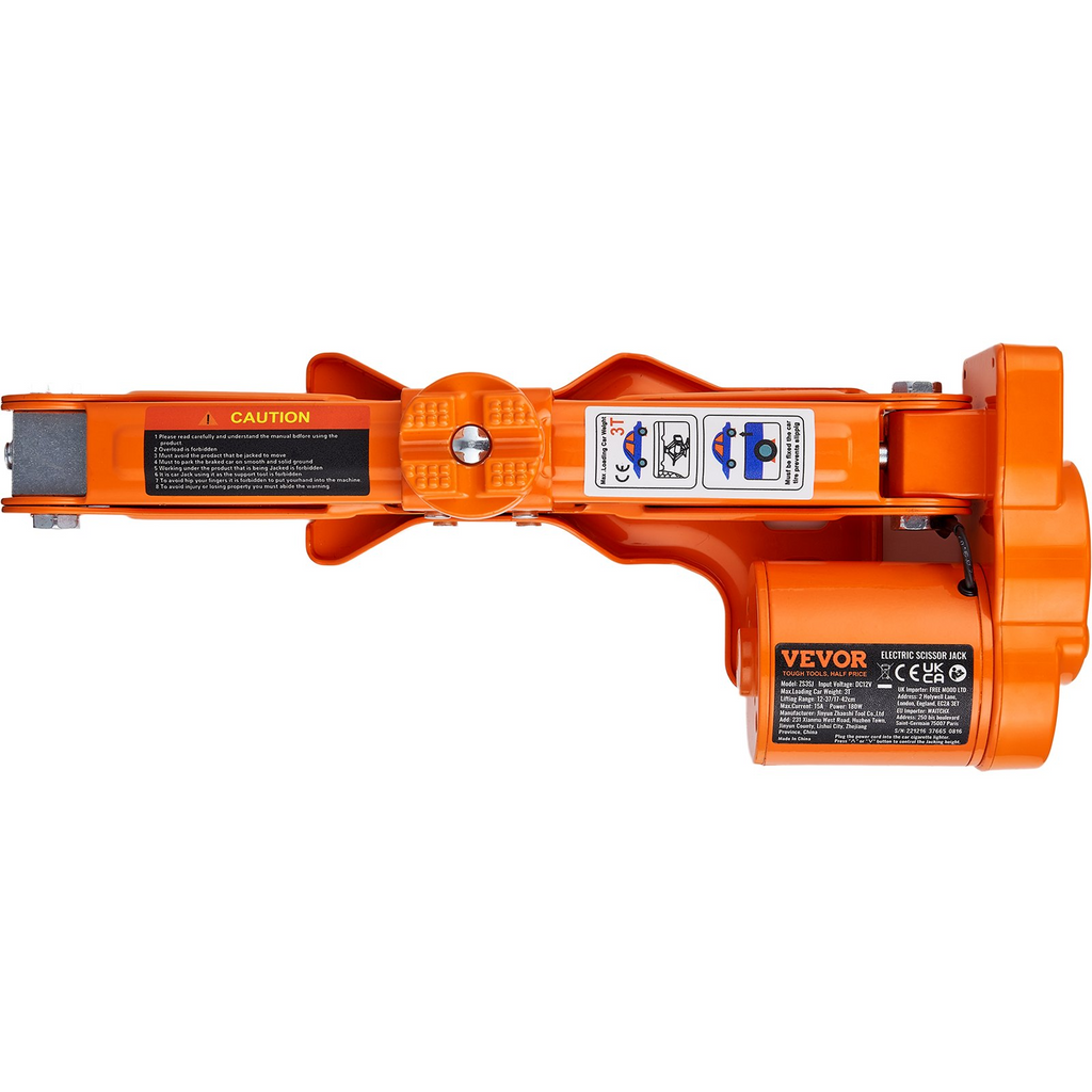 Gato eléctrico para coche VEVOR de tijera de 3 toneladas/6600 libras automático de 12 V con doble montura y control remoto