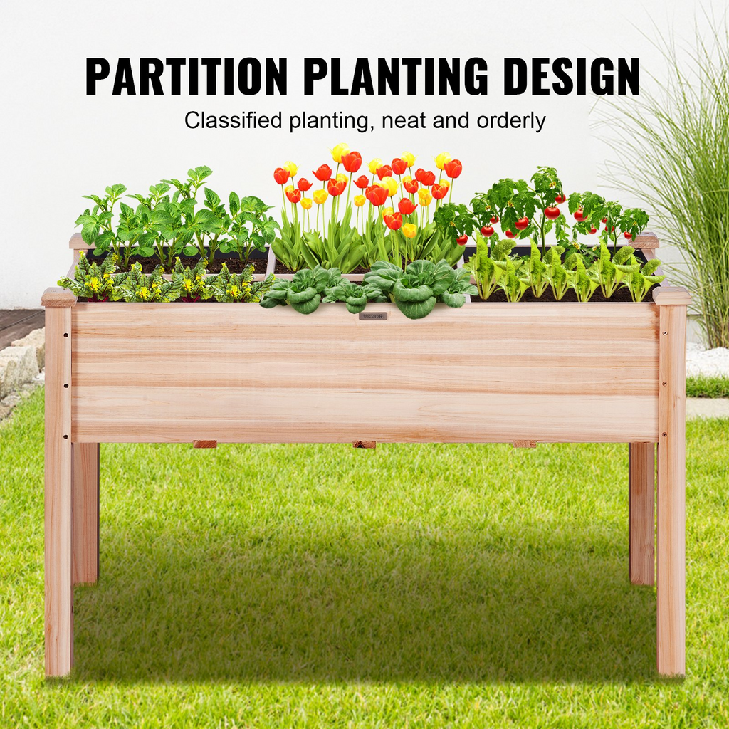 VEVOR - Macetero elevado de madera para jardín 120 x 57 x 76 cm