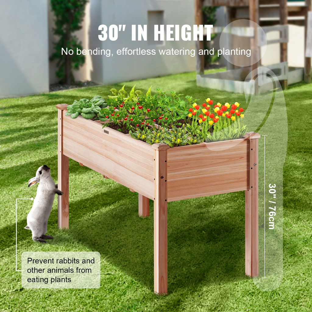 VEVOR - Macetero elevado de madera para jardín 120 x 57 x 76 cm