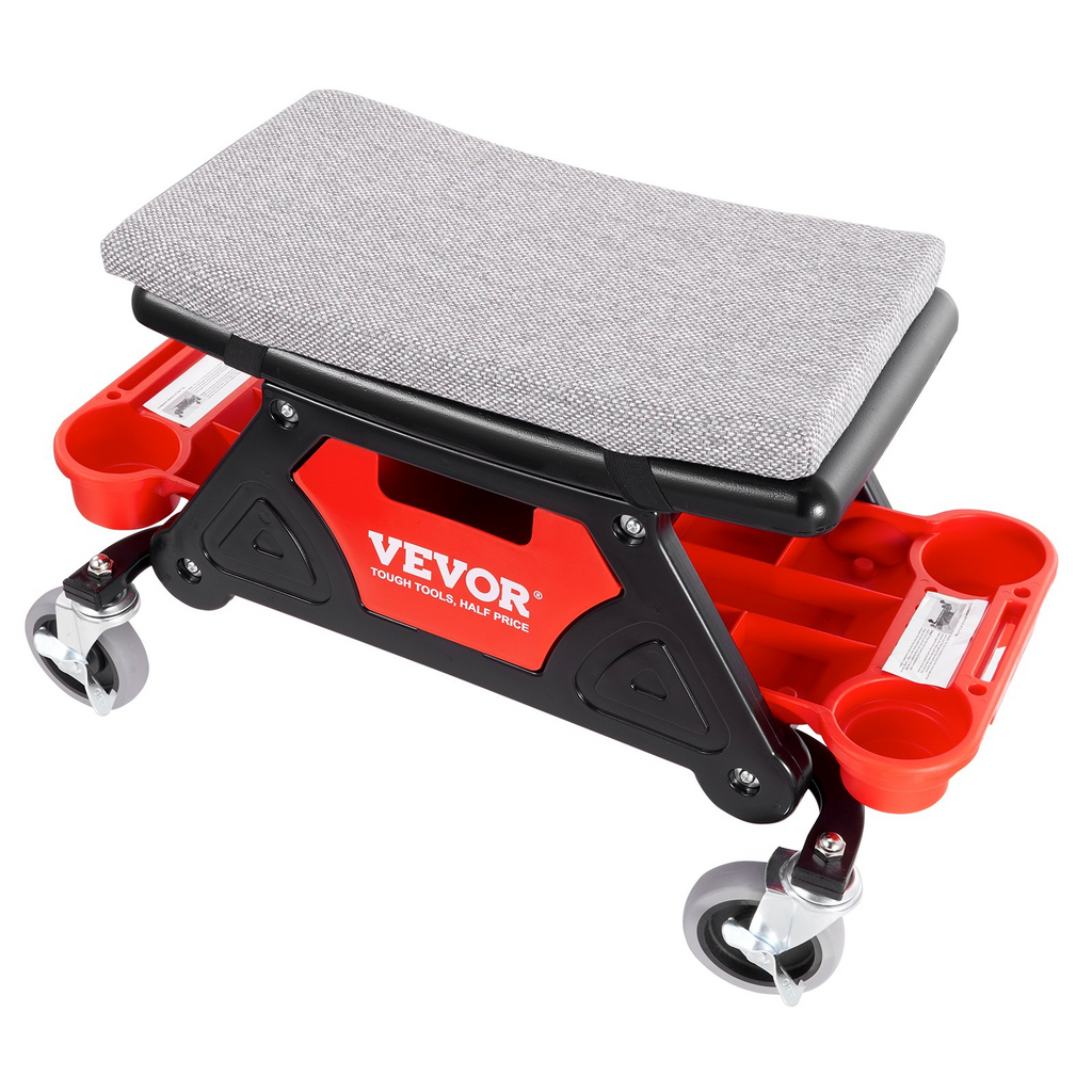 Taburete mecánico VEVOR capacidad de 300 libras con ruedas de 4"