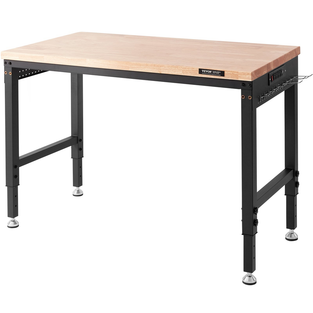 Banco de trabajo ajustable VEVOR 48" de largo x 24" de ancho alturas de 28 a 39,5" y capacidad de carga de 2000 libras