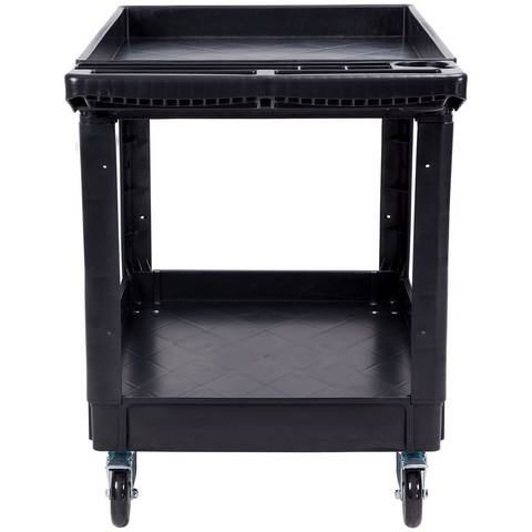 VEVOR Carrito de servicio multiusos con 2 estantes y capacidad de 550 libras