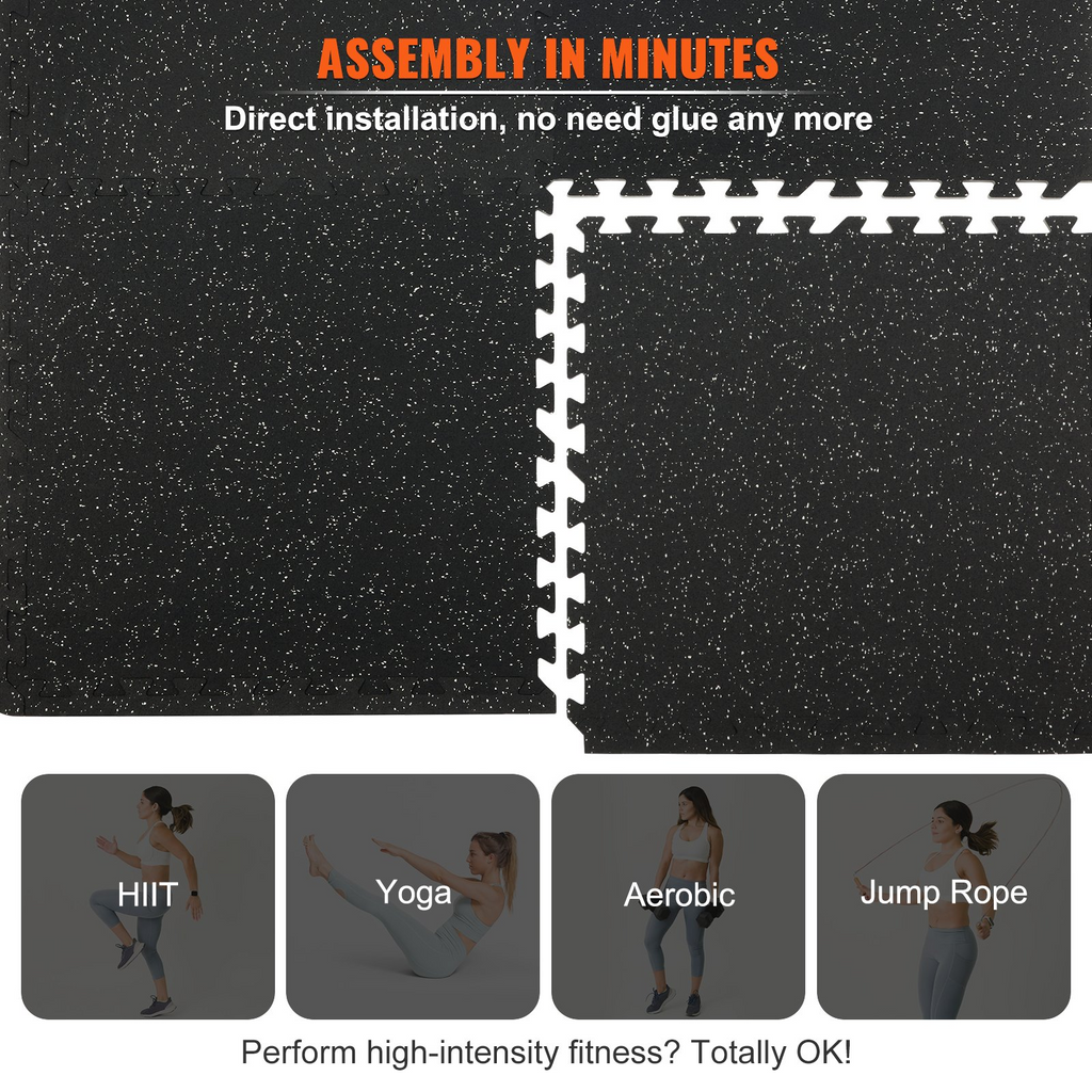 VEVOR - 12 alfombrillas de gimnasio de 1/2 pulgada de grosor 24" x 24" de espuma EVA