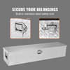 Caja de herramientas de aluminio resistente para caja de camión con placa de diamante con manija lateral y llaves de bloqueo
