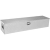 Caja de herramientas de aluminio resistente para caja de camión con placa de diamante con manija lateral y llaves de bloqueo