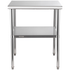 Mesa de preparación de acero inoxidable VEVOR 30 x 30 x 36 pulgadas capacidad de carga de 800 libras