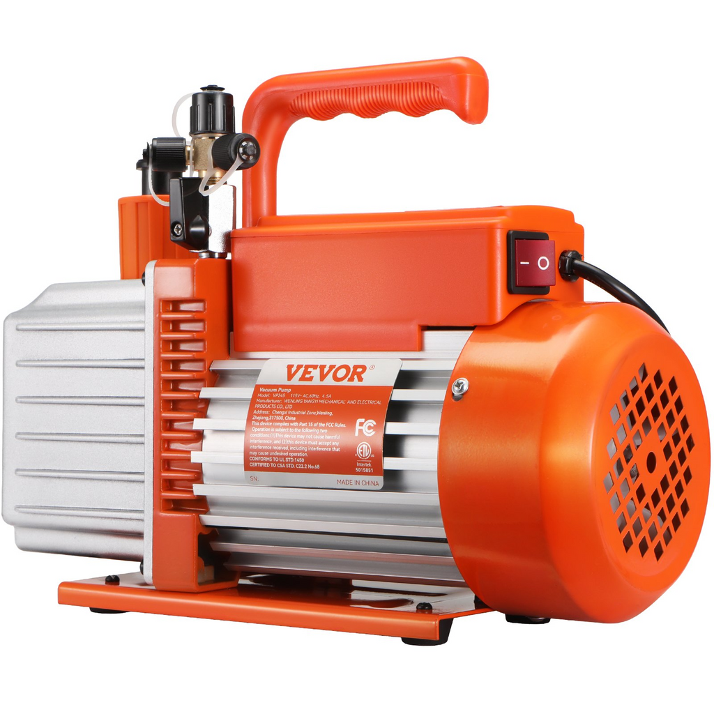 Bomba de vacío VEVOR de 5 CFM para aire acondicionado, bomba de vacío de paletas rotativas de 2 etapas para HVAC JH2