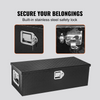 Caja de herramientas de aluminio resistente para caja de camión con placa de diamante con asa lateral y llaves de bloqueo