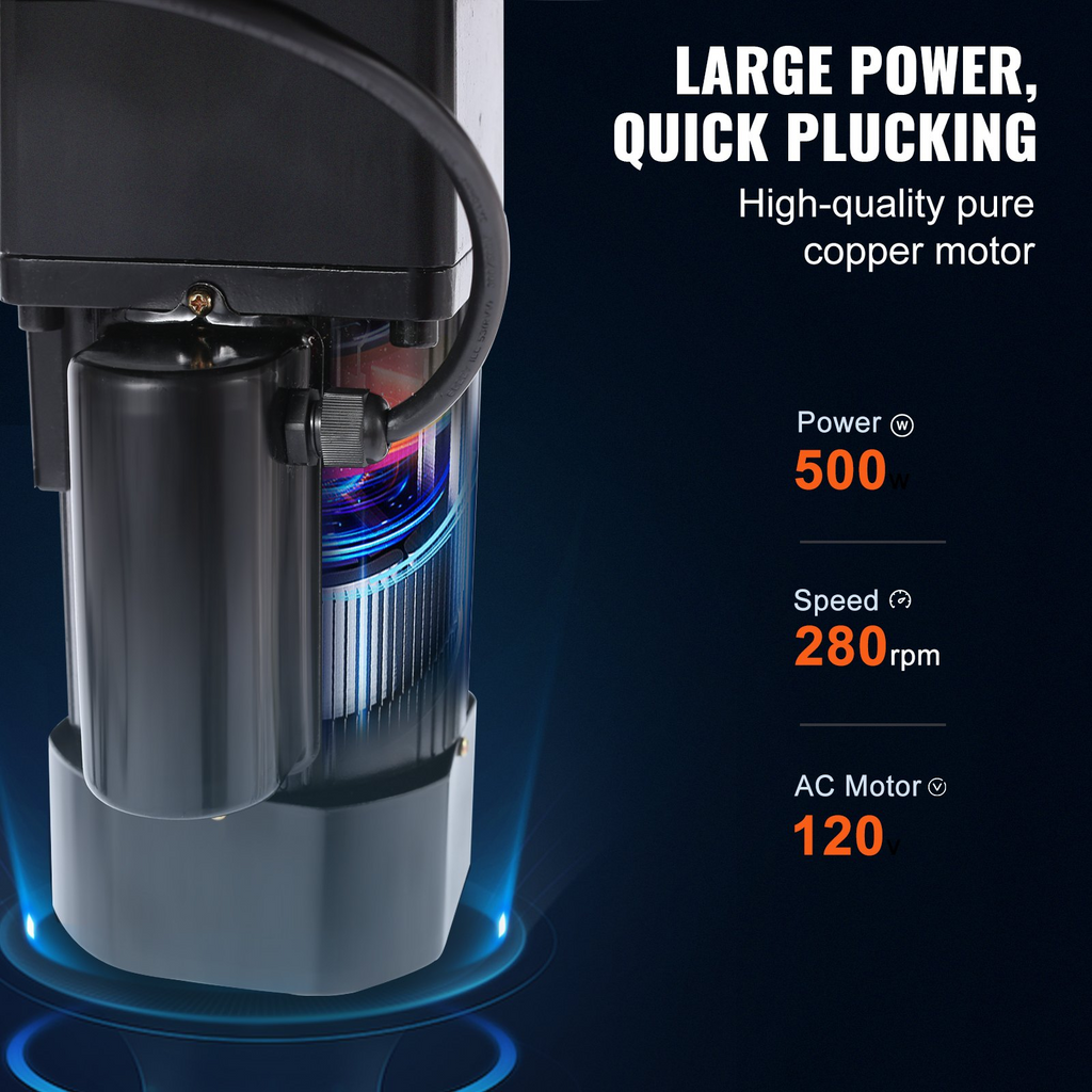 Desplumadora de pollos VEVOR de 20 pulgadas con 108 dedos suaves 500 W
