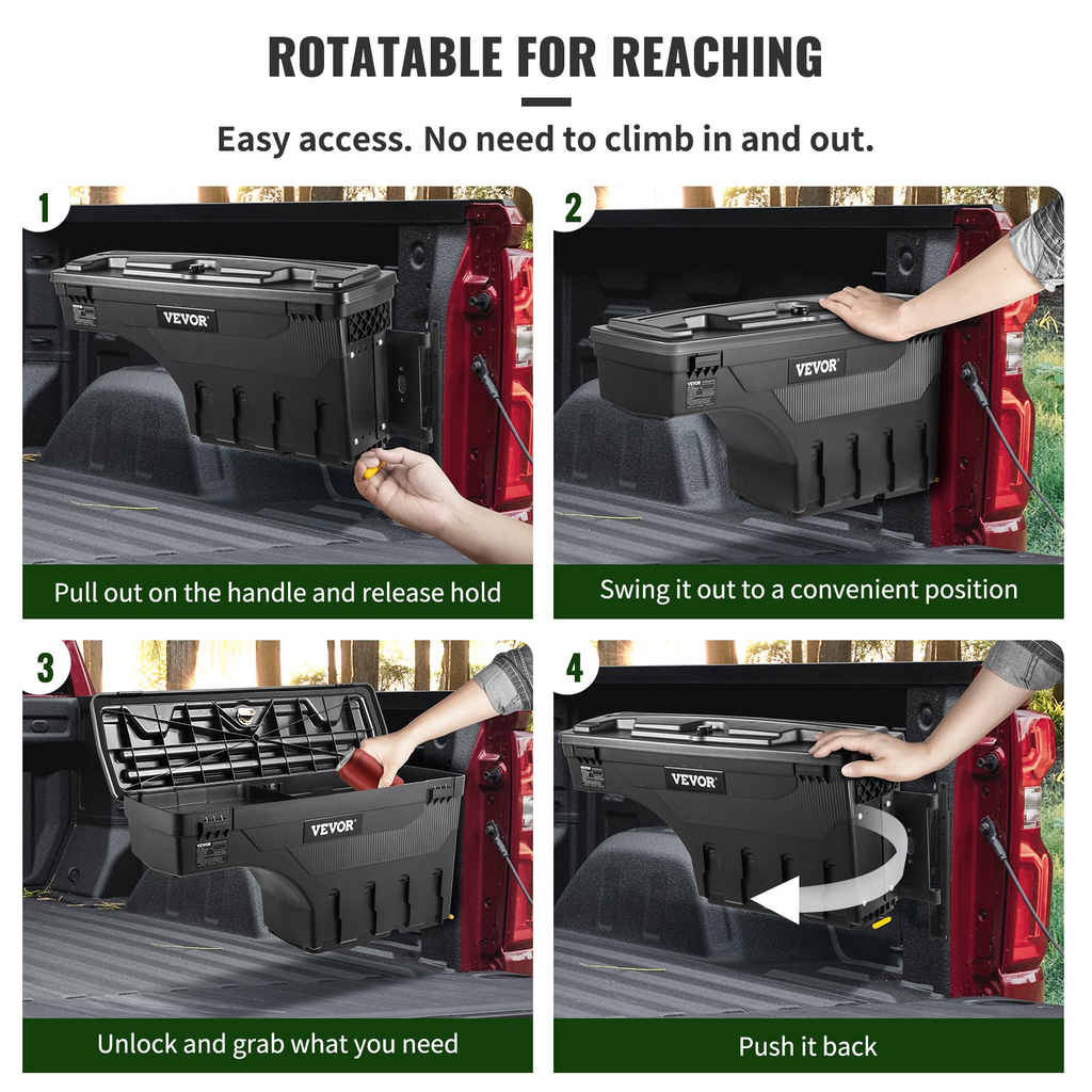 VEVOR Caja de almacenamiento para caja de camioneta para hueco de rueda de 6,6 galones/20 l compatible con Chevrolet Silverado 1500 GMC Sierra 1500 2019-2021