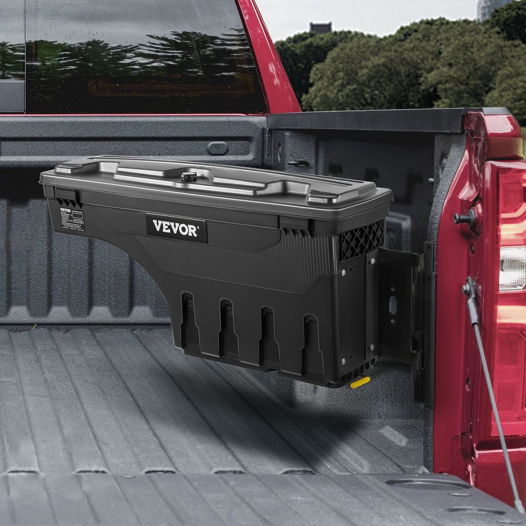 VEVOR Caja de almacenamiento para caja de camioneta para hueco de rueda de 6,6 galones/20 l compatible con Chevrolet Silverado 1500 GMC Sierra 1500 2019-2021