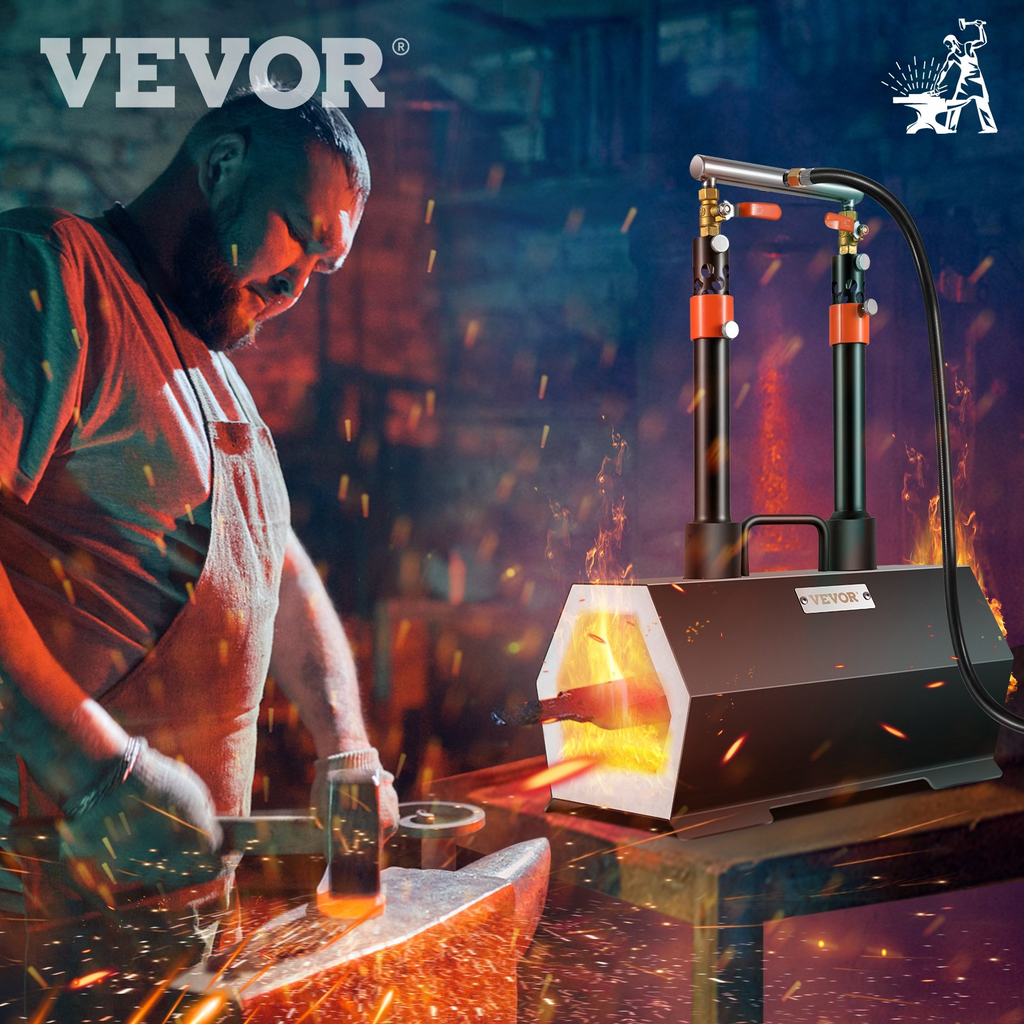 VEVOR Fragua portátil a propano herramienta de doble quemador y fabricación de cuchillos