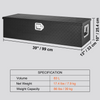 Caja de herramientas de aluminio resistente para caja de camión  remolque 39 x 13 x 10 pulgadas color negro