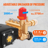 Bomba para hidrolavadora VEVOR émbolo triple horizontal con eje de 3/4" 3700 PSI 2,5 GPM