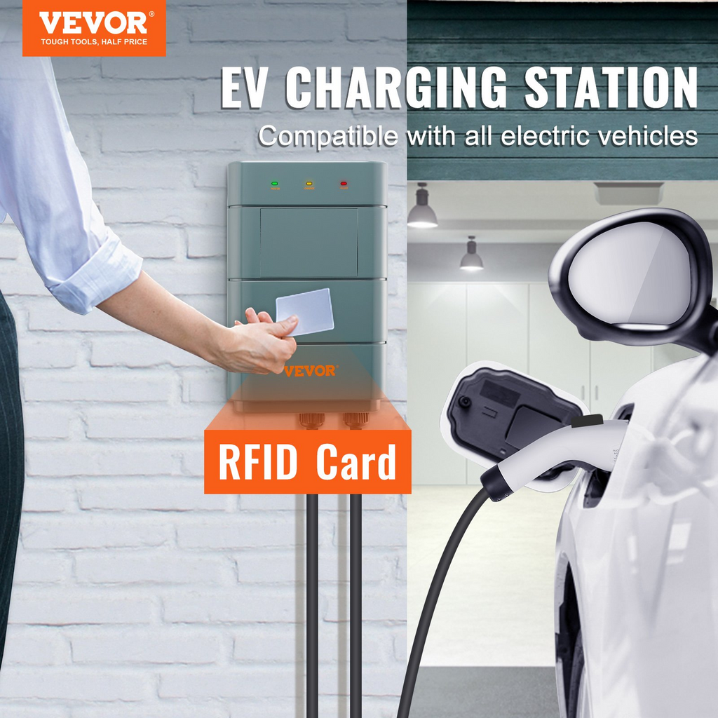 Estación de carga para vehículos eléctricos VEVOR de nivel 2 cargador doméstico de 40 A NEMA6-50