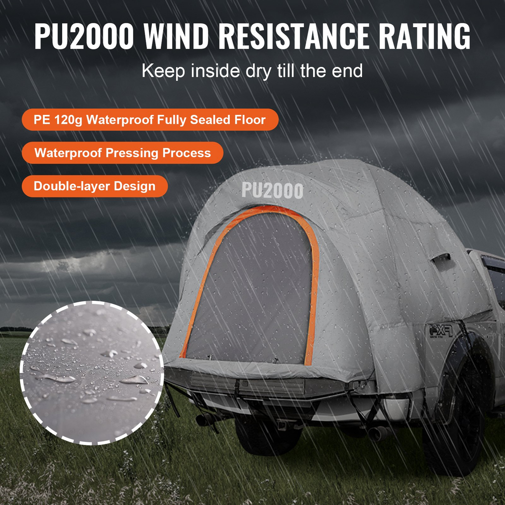Tienda de campaña para camioneta VEVOR de 6,4 a 6,7 pies con capa de lluvia y bolsa de transporte