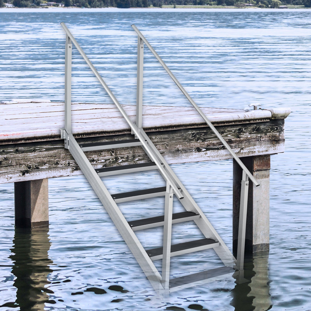 Escalera de muelle VEVOR altura ajustable de 43'' a 51'' capacidad de carga de 500 lb