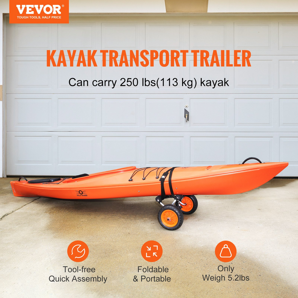 VEVOR - Carrito para kayak de alta resistencia capacidad de carga de 250 libras