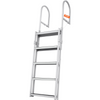 Escalera de muelle VEVOR retráctil 5 escalones capacidad de carga de 350 lb 66,9'' a 78,9'' escalón de 4'' de ancho y tapete de goma