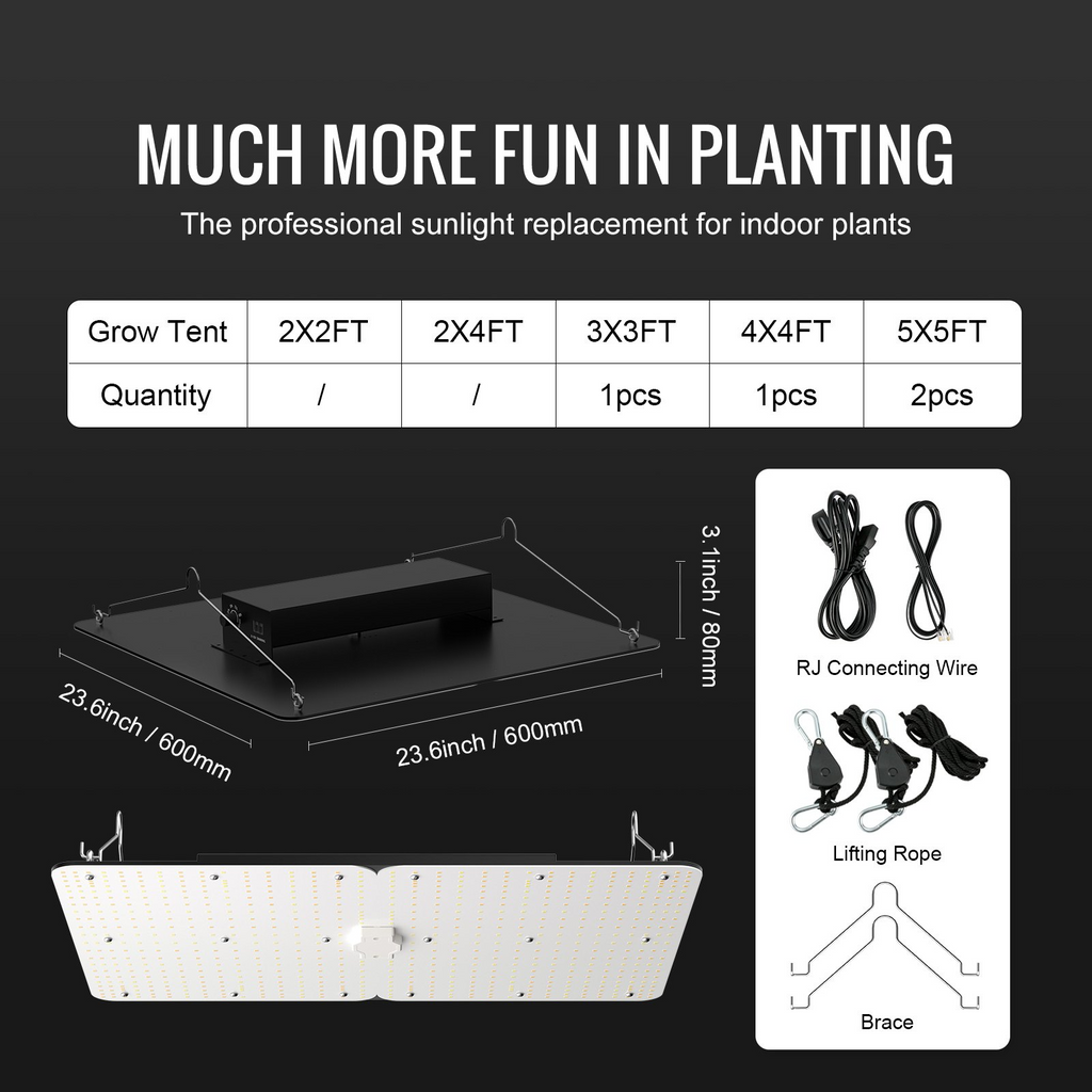 Lámpara de cultivo de diodos Samsung 281B de alto rendimiento para plantas de interior de 4x4/5x5 pies