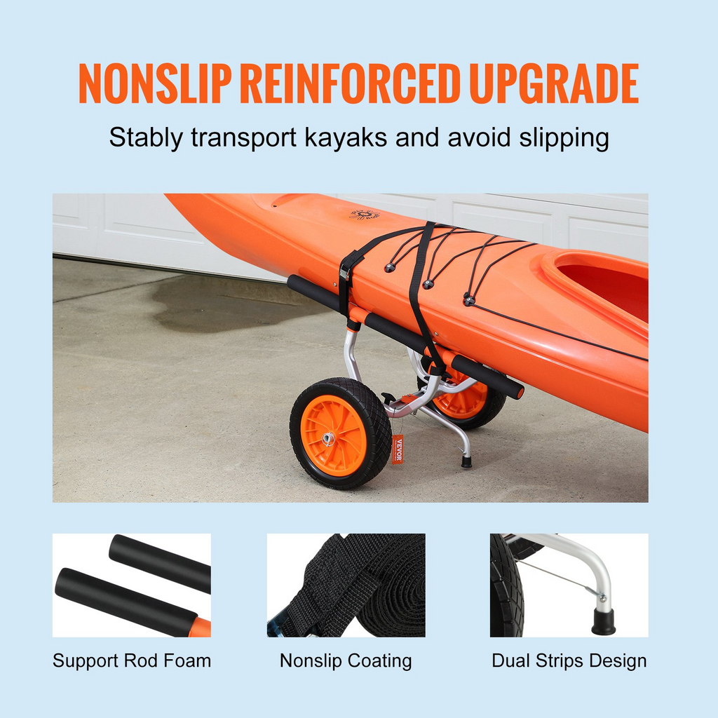 VEVOR - Carrito para kayak de alta resistencia capacidad de carga de 450 libras con neumáticos sólidos de 12''
