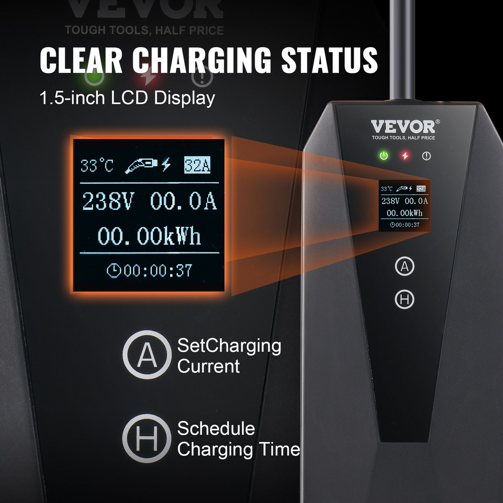 Cargador portátil para vehículos eléctricos VEVOR de nivel 2 32 A 240 V