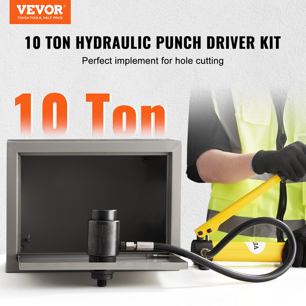 Kit de perforadora hidráulica de 10 toneladas con 6 troqueles