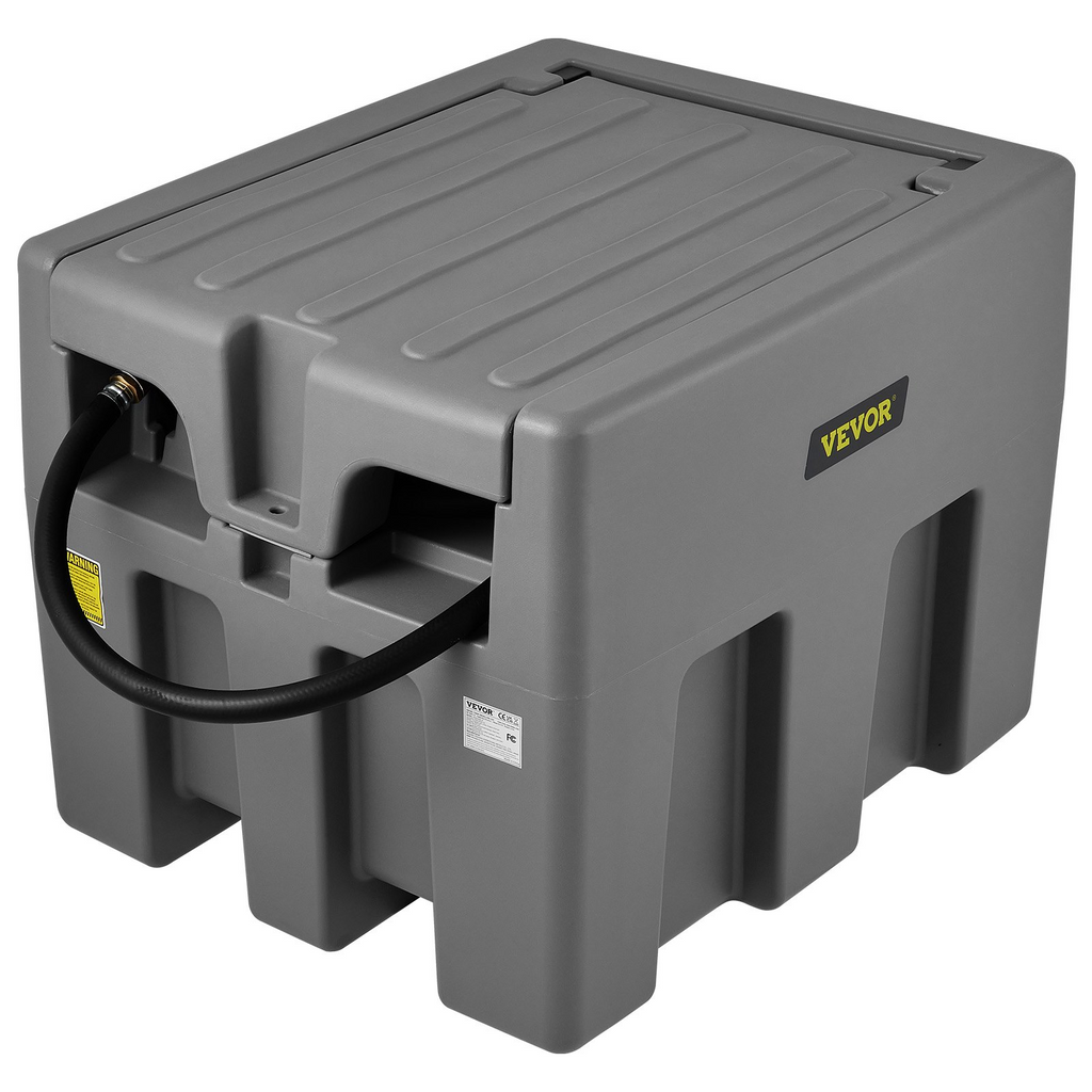 VEVOR Tanque de diésel portátil, capacidad de 58 galones y caudal de 10 GPM, tanque de combustible diésel con bomba de transferencia eléctrica de 12 V y manguera de goma de 13,1 pies, tanque de transferencia diésel