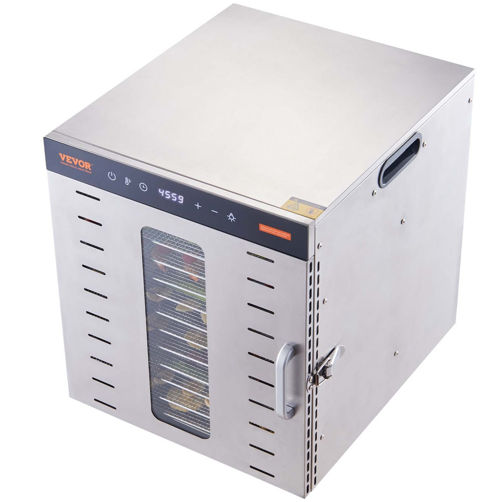 Máquina deshidratadora de alimentos VEVOR 10 bandejas de acero inoxidable