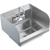 Lavamanos comercial con grifo y protector contra salpicaduras lateral 17 x 12,8 pulgadas