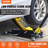 Gato de piso de carreras de acero y aluminio de perfil bajo de 3 toneladas VEVOR con bomba doble para elevación de automóviles