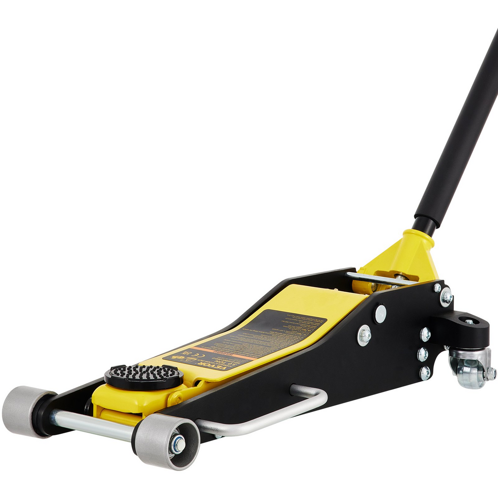 Gato de piso de carreras de acero y aluminio de perfil bajo de 3 toneladas VEVOR con bomba doble para elevación de automóviles