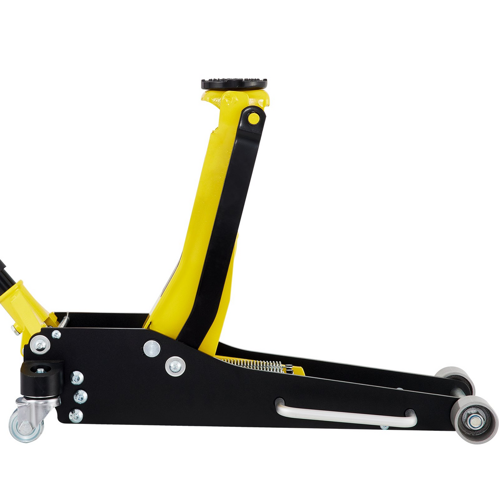 Gato de piso de carreras de acero y aluminio de perfil bajo de 3 toneladas VEVOR con bomba doble para elevación de automóviles