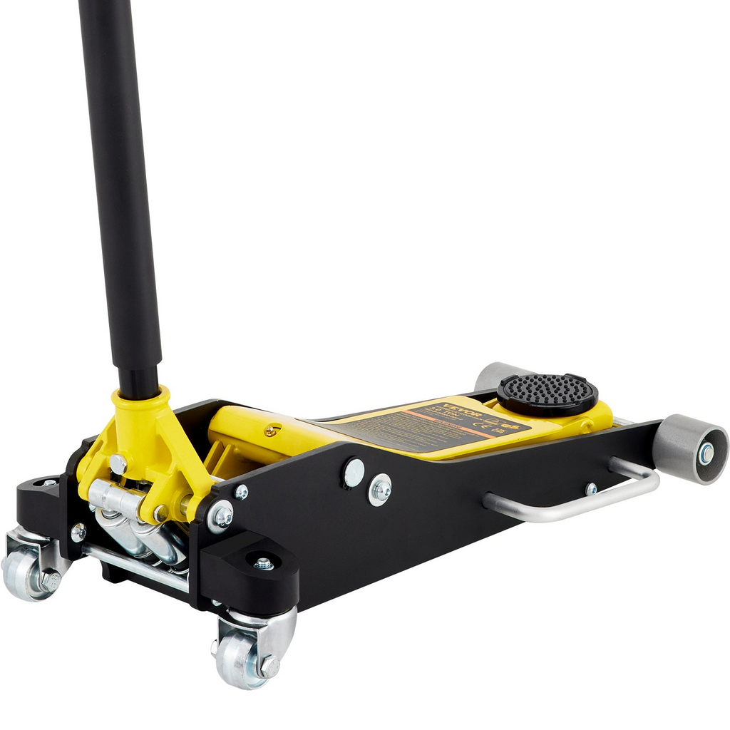Gato de piso de carreras de acero y aluminio de perfil bajo de 3 toneladas VEVOR con bomba doble para elevación de automóviles