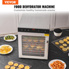 Deshidratador eléctrico de alimentos VEVOR de 800 W 10 bandejas de acero inoxidable