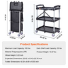 VEVOR  Carrito de servicio plegable para uso general 3 estantes 165 libras (25,62 x 15,43 x 32,76 pulgadas)