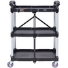 VEVOR  Carrito de servicio plegable para uso general 3 estantes 165 libras (25,62 x 15,43 x 32,76 pulgadas)