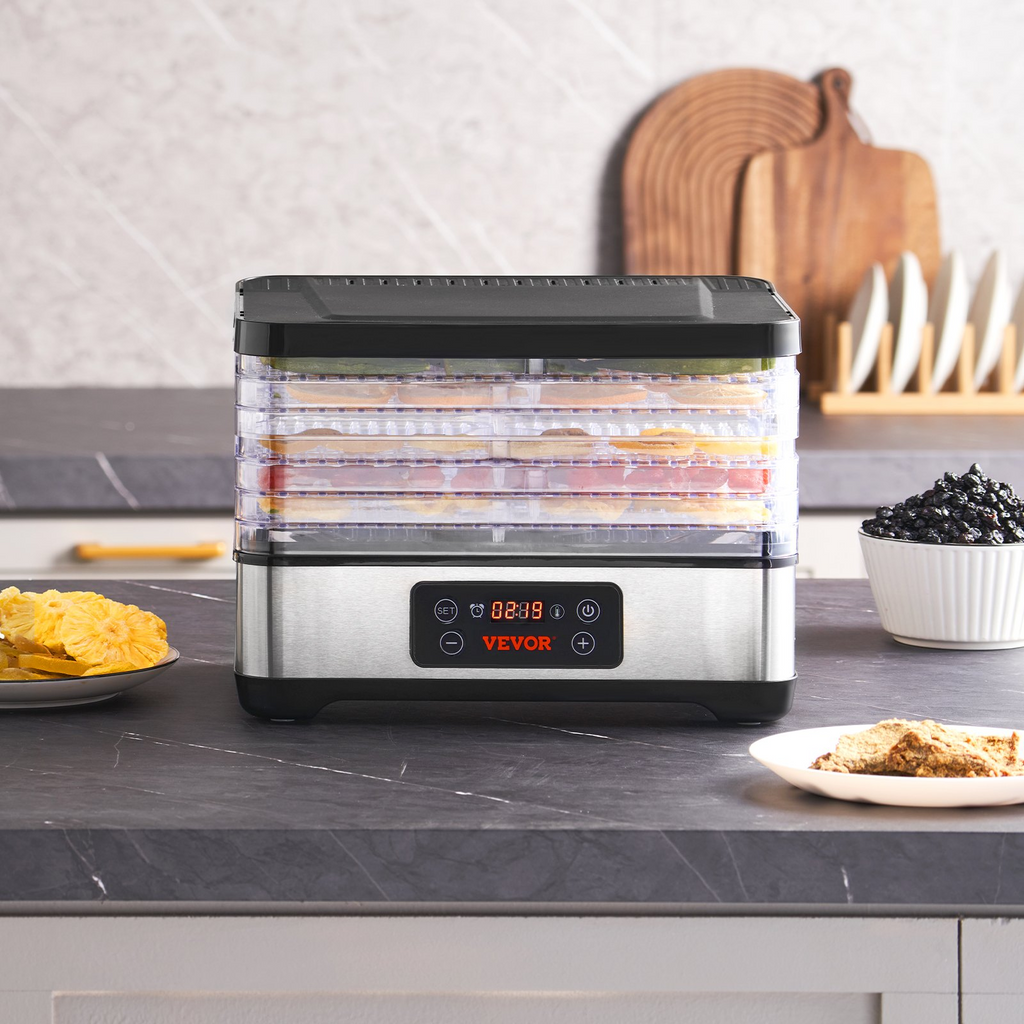Máquina deshidratadora de alimentos VEVOR de 5 bandejas de 300 W