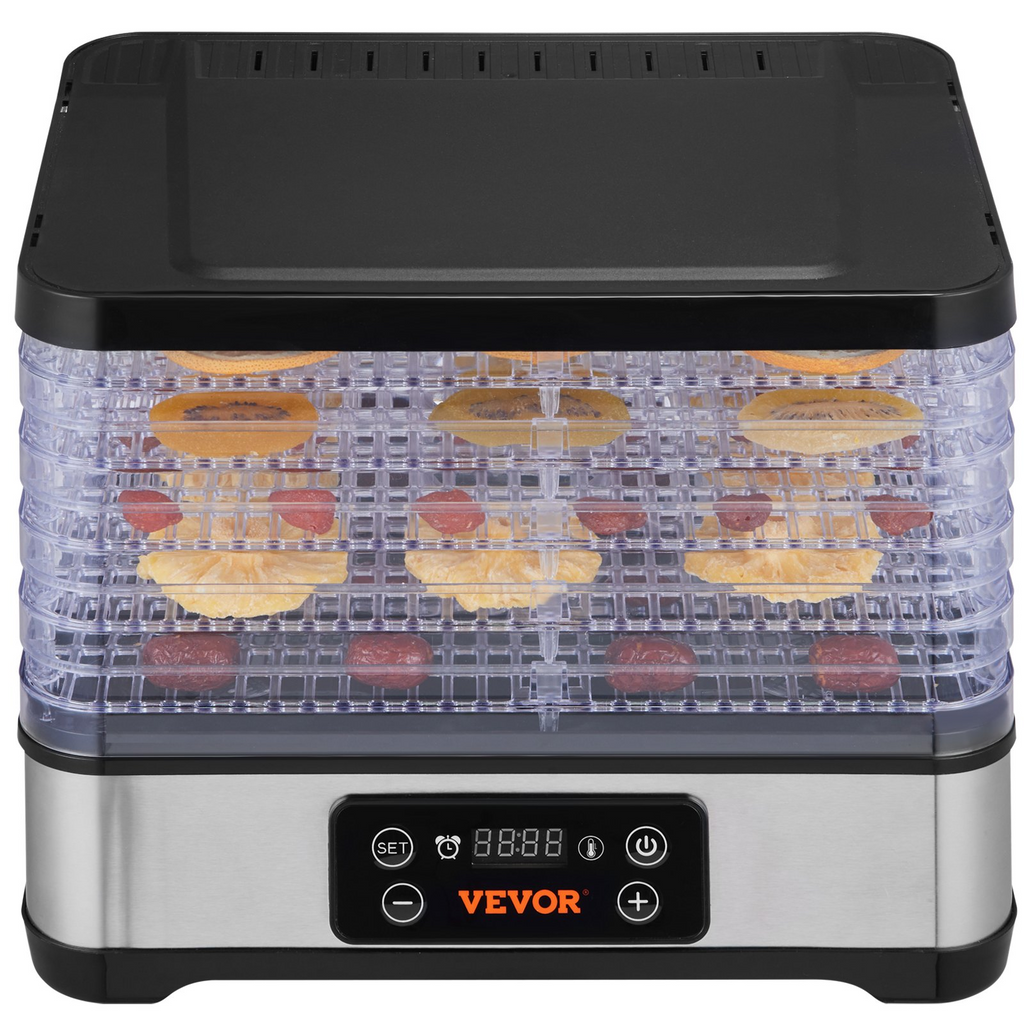 Máquina deshidratadora de alimentos VEVOR de 5 bandejas de 300 W