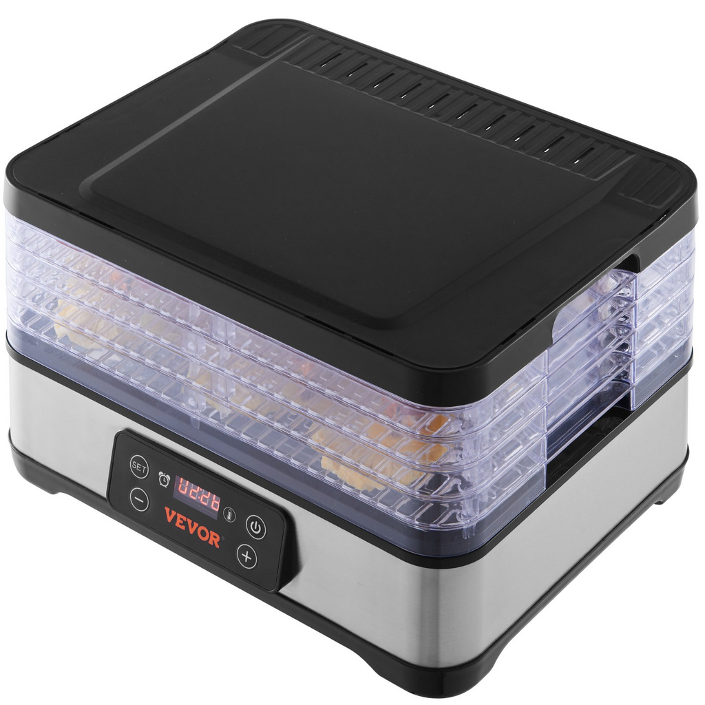 Máquina deshidratadora de alimentos VEVOR de 5 bandejas de 300 W