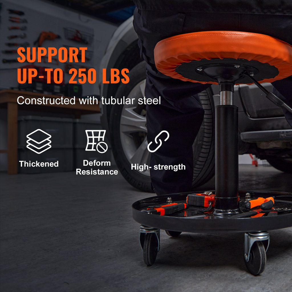 Taburete con asiento rodante ajustable para mecánico VEVOR